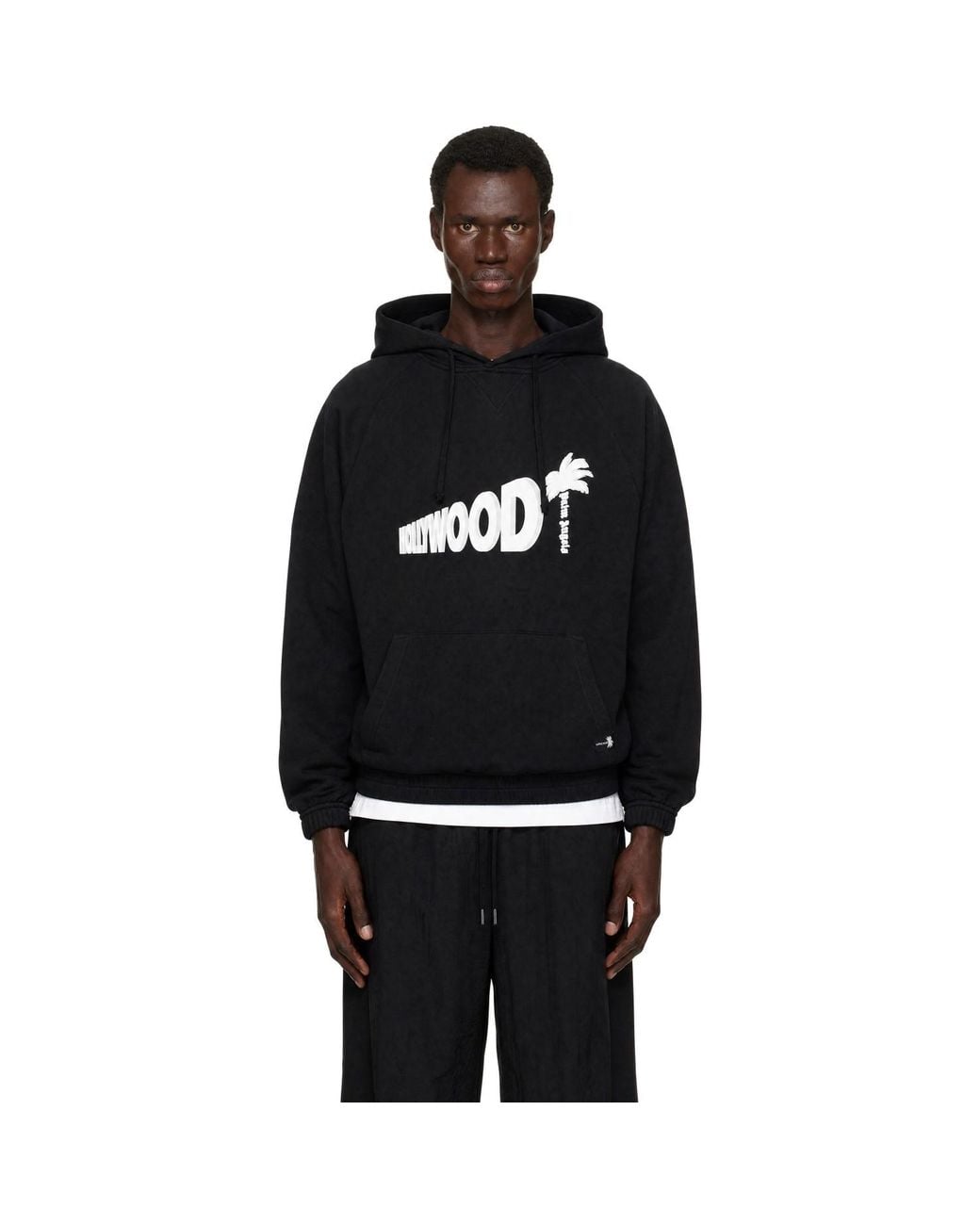 Palm Angels Black Sunset Blvd Palm Loose Hoodie for men