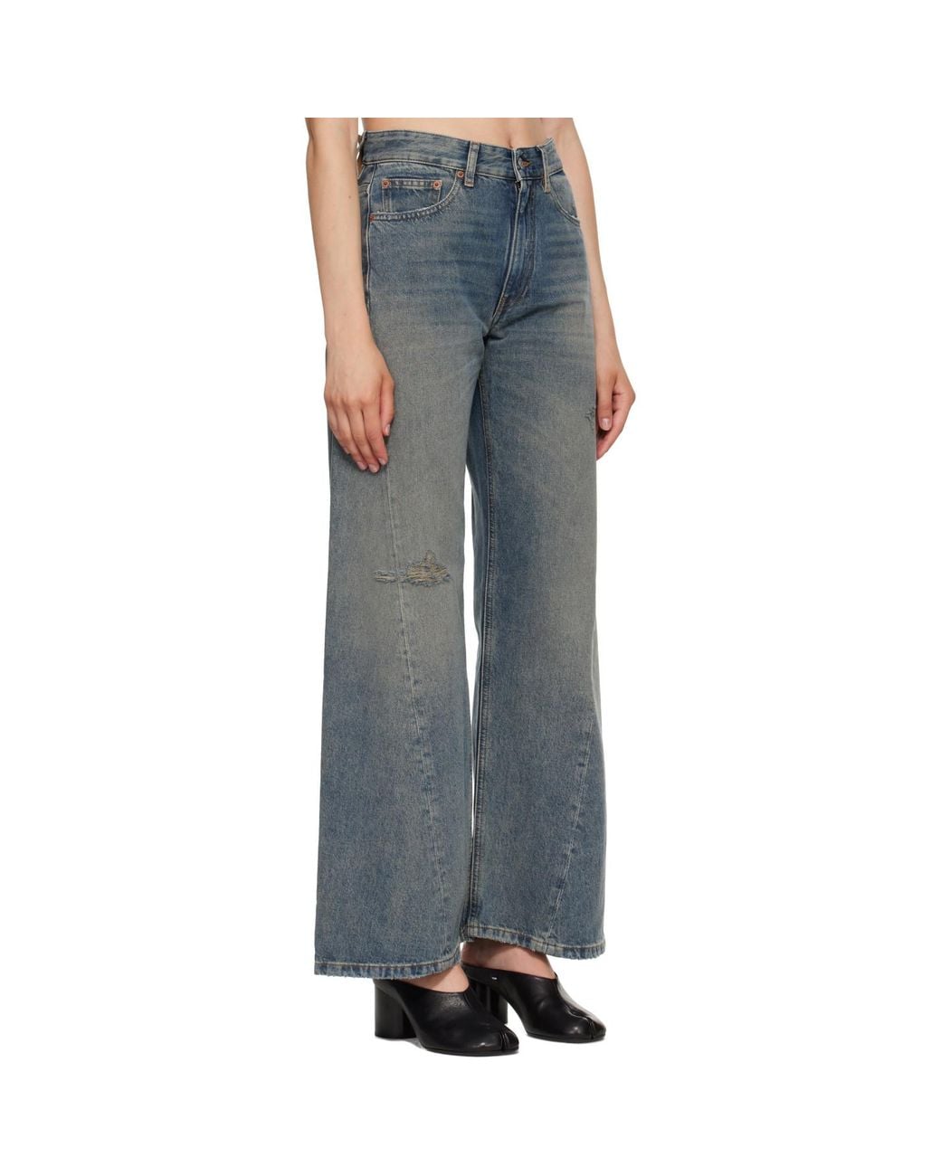 MM6 by Maison Margiela Blue Wide Denim Jeans