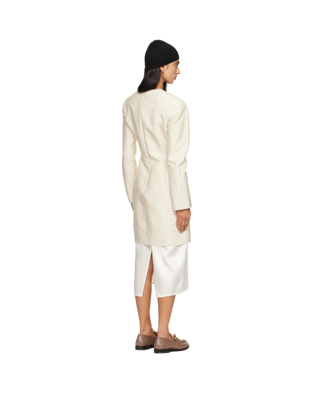 Bottega Veneta White Off- Cotton & Silk Toile Minidress