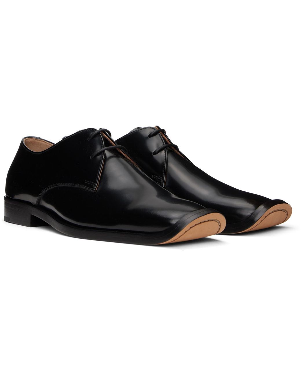 Bottega Veneta Black Comma Lace-Up Derbys for men