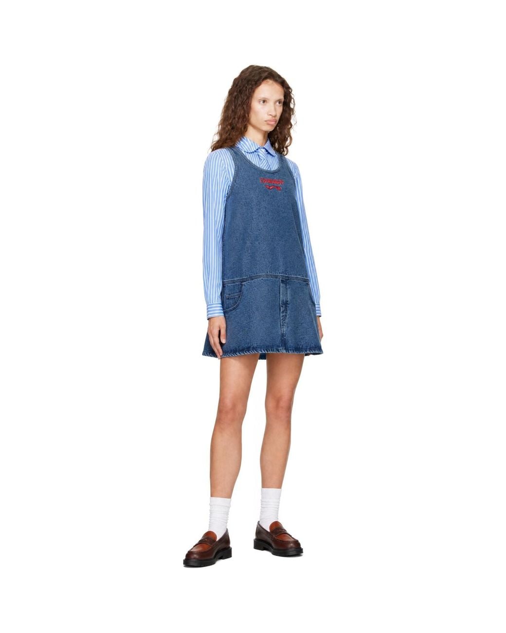 Charles Jeffrey Blue Denim Vest Minidress