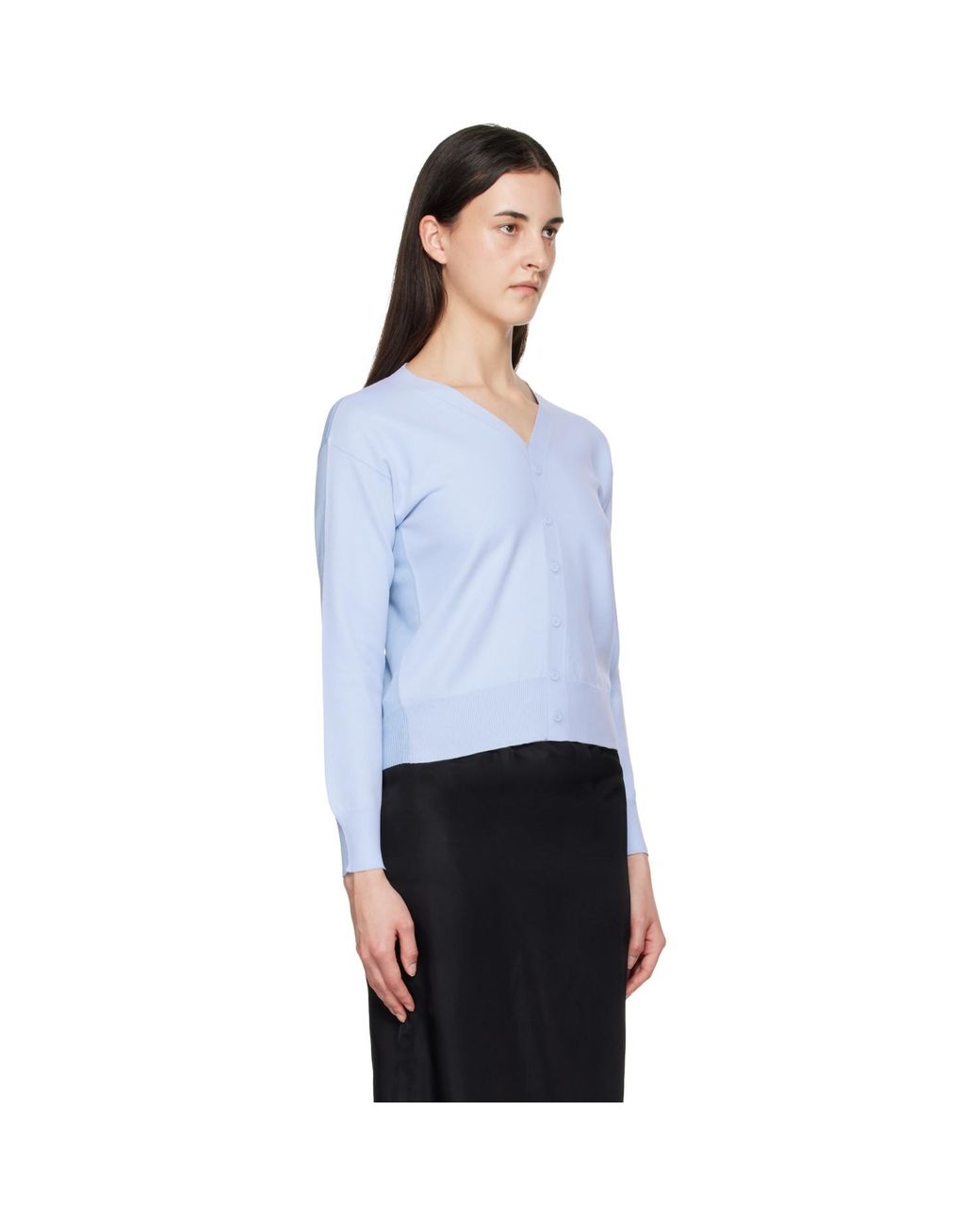MM6 by Maison Margiela Blue Chiffon Overlay Cardigan