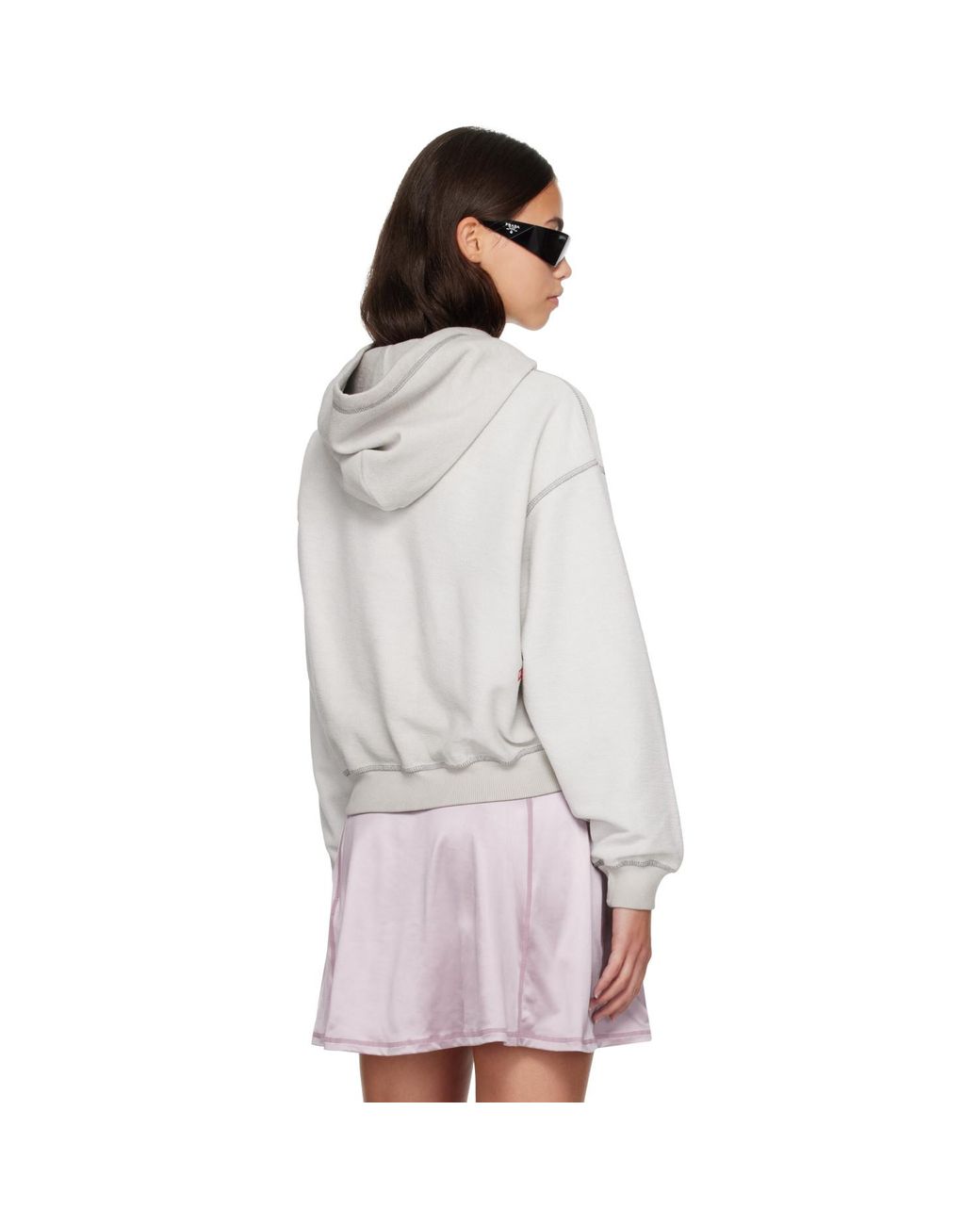 DIESEL Gray Dévoré Print Hoodie
