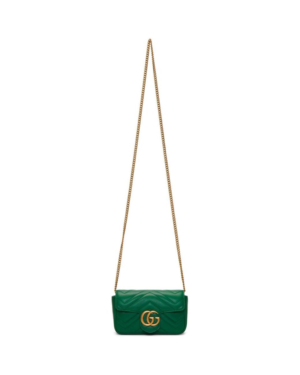 Sac a chaine vert Super Mini GG Marmont Gucci | Lyst