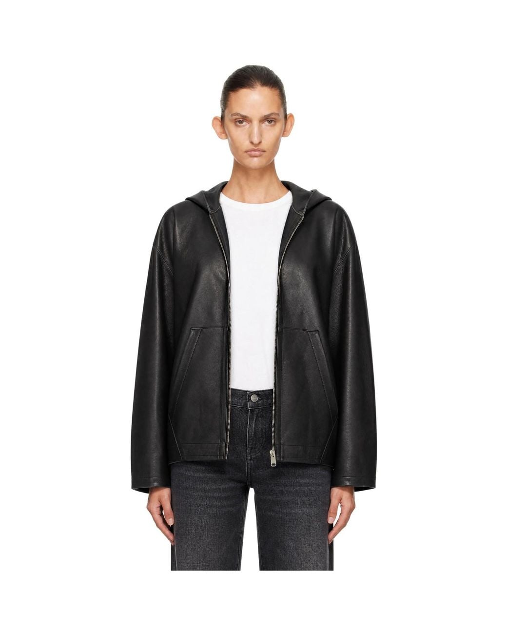 Khaite Black Darlo Leather Jacket
