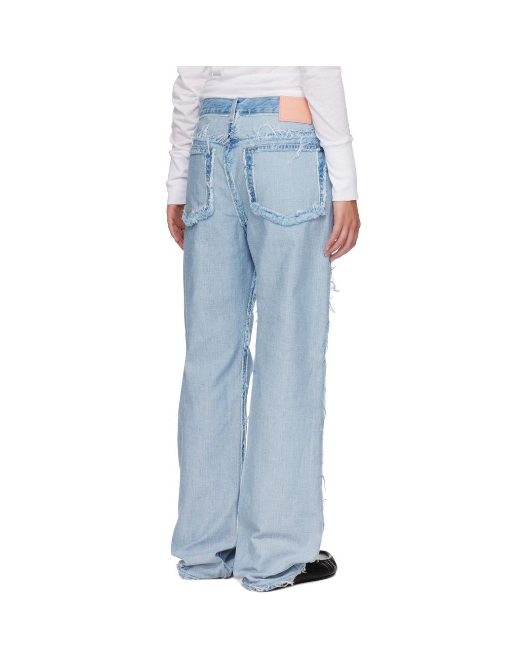 Acne Blue Frayed Jeans