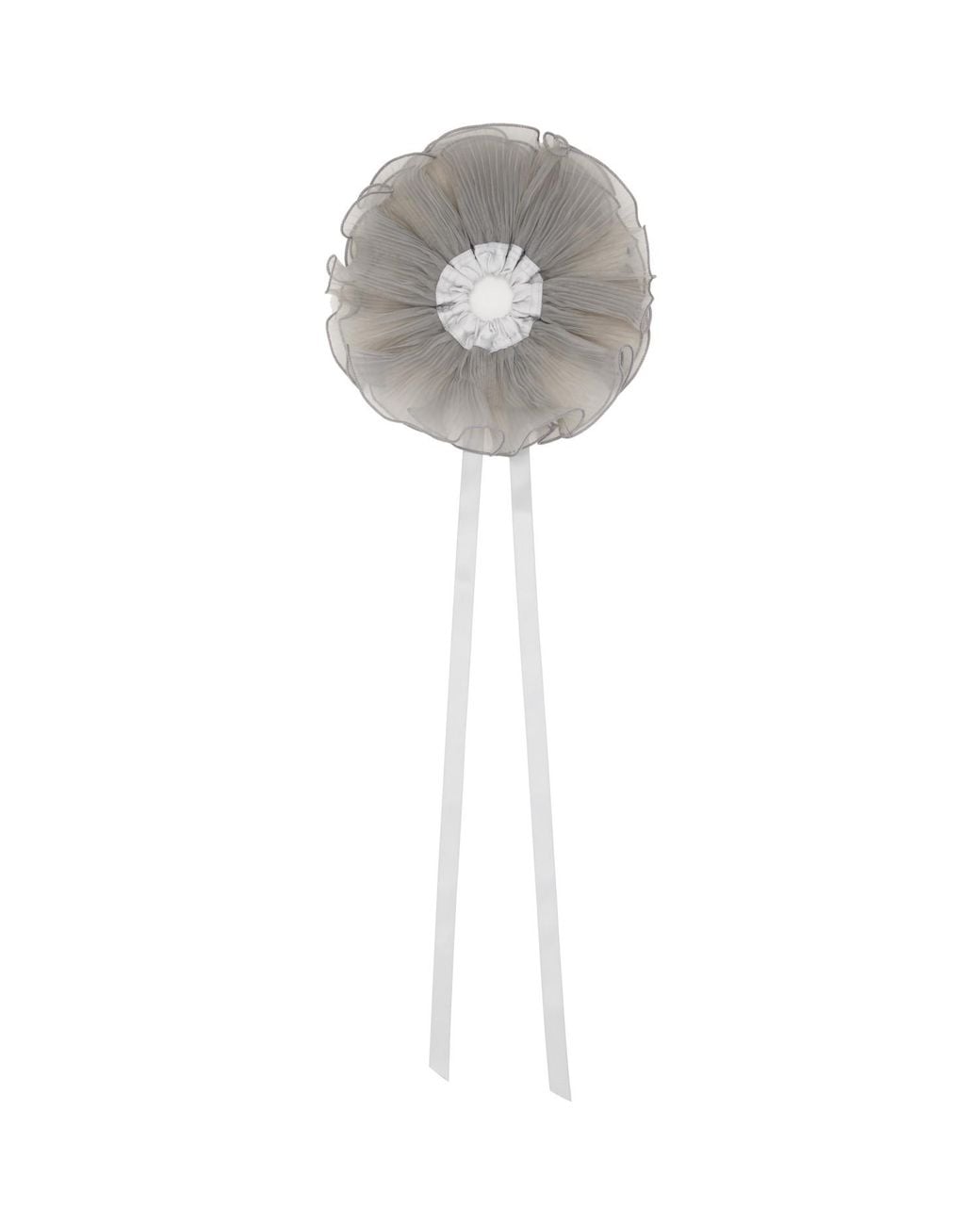 MERRMA Gray Ssense Exclusive Orchid Pleated Organza Scrunchie