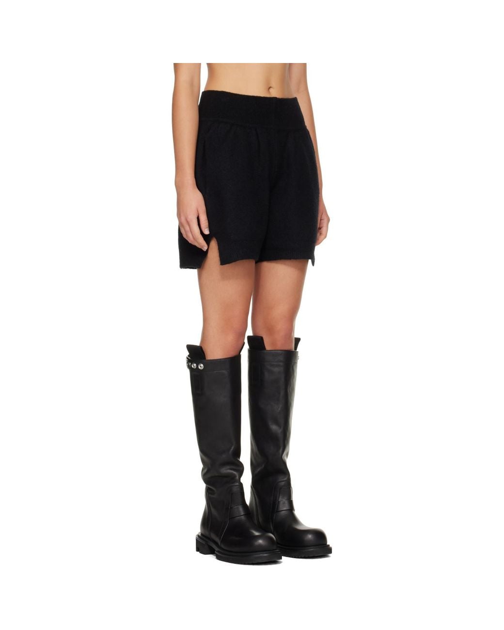 Rick Owens Black Tower Cashmere Shorts
