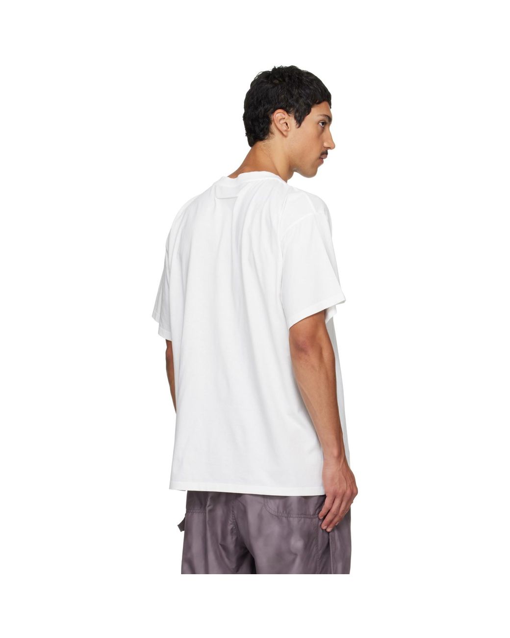 MM6 by Maison Margiela White Logo Patch T-Shirt for men