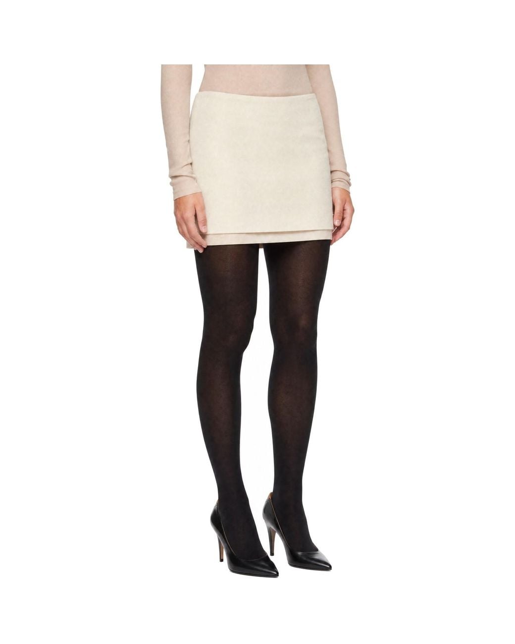 Jil Sander Pink Off- Layered Velvet Miniskirt