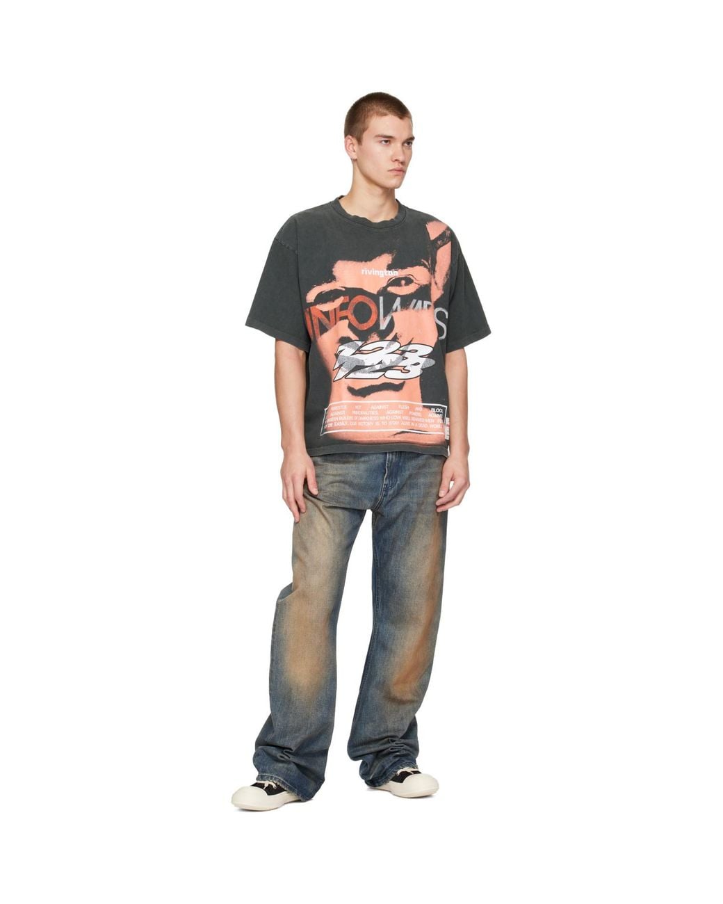 RIVINGTON roi Rebis Black 'Info War' Cva T-Shirt for men