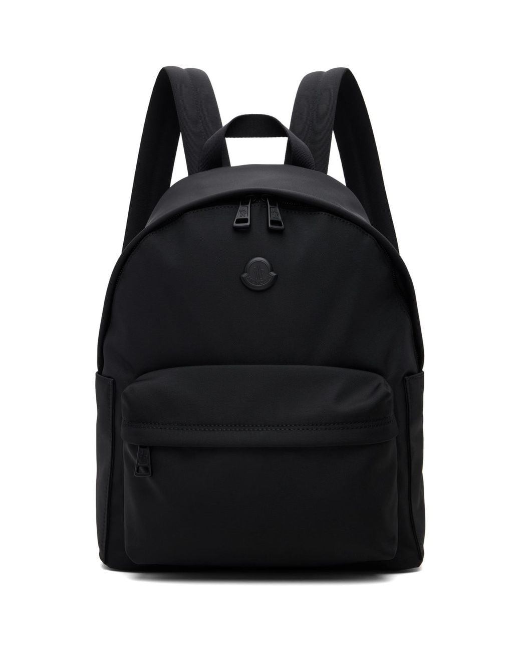 Moncler Black New Pierrick Metal Logo Backpack for men