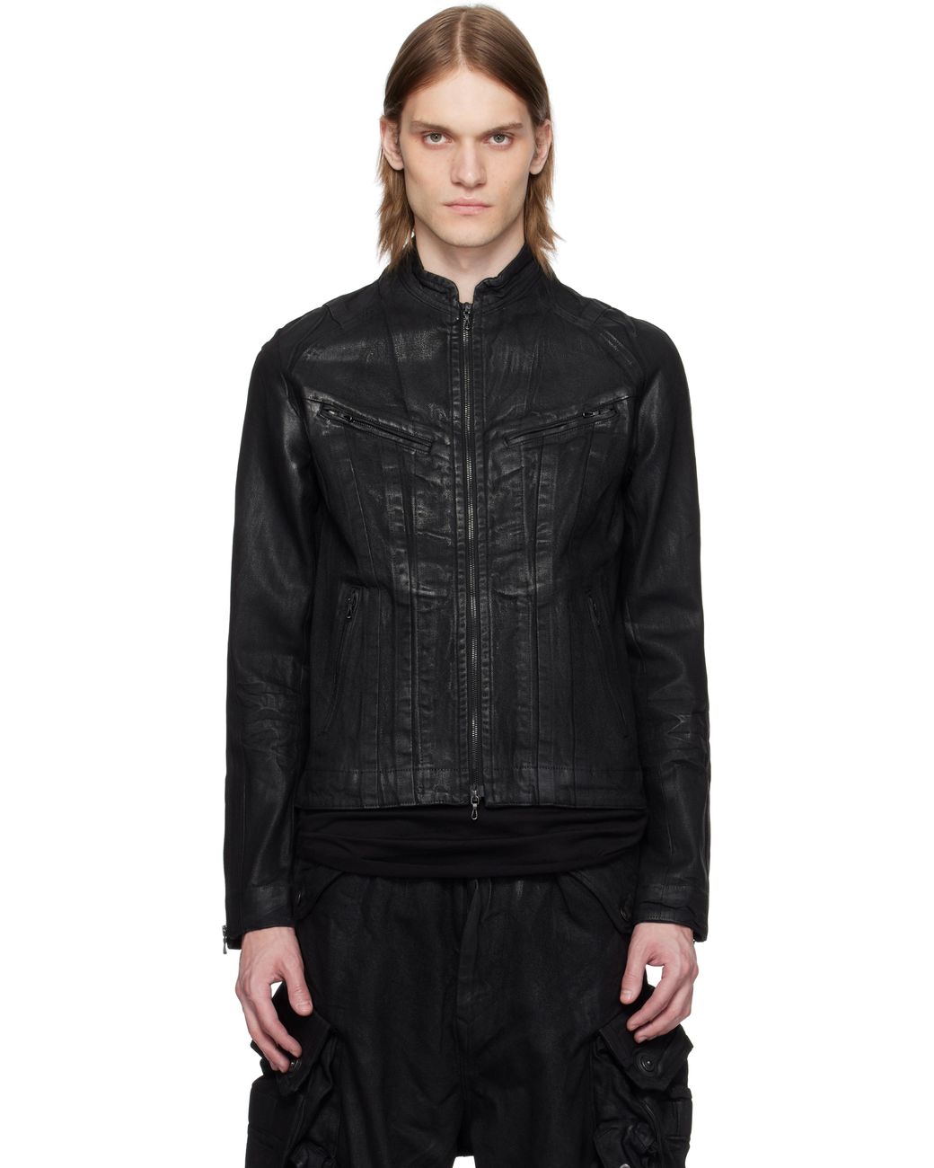 Julius Seamed Riders Denim Jacket in Black for Men | Lyst UK