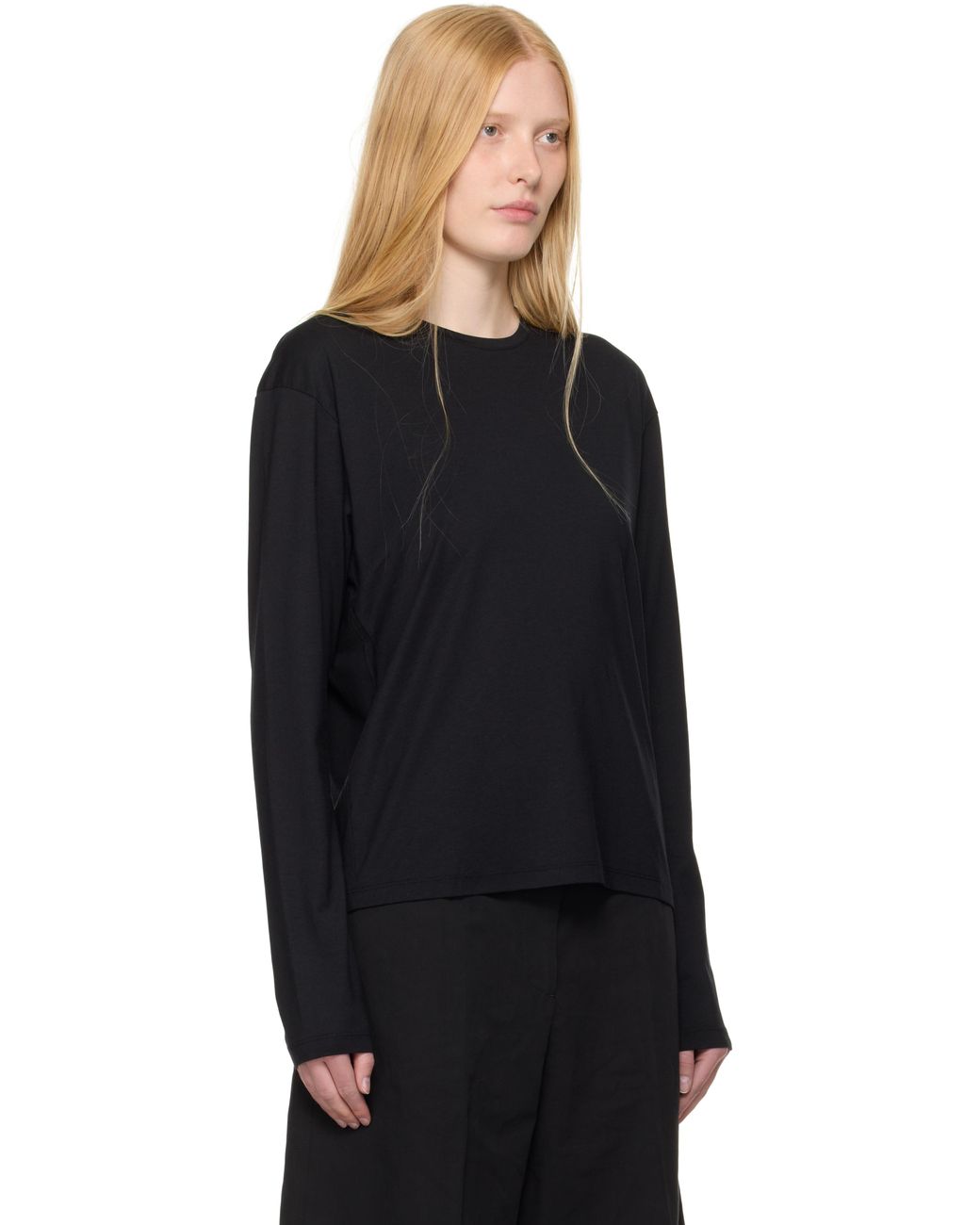Totême  Black Classic Long-Sleeve T-Shirt