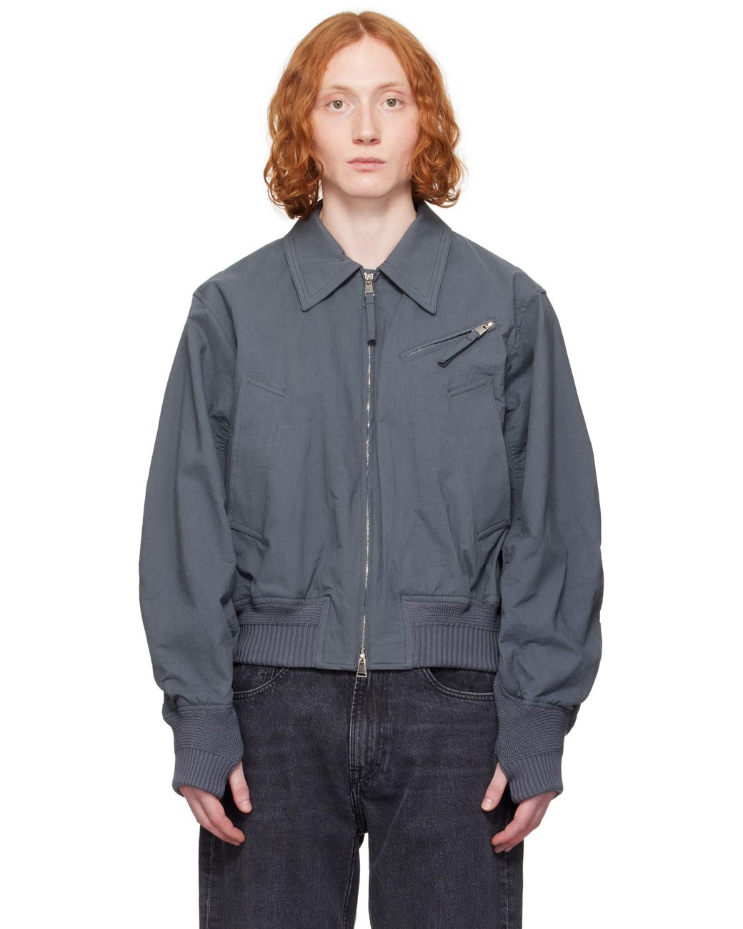 OUAT Cotton Bomber Jacket in Blue for Men | Lyst UK