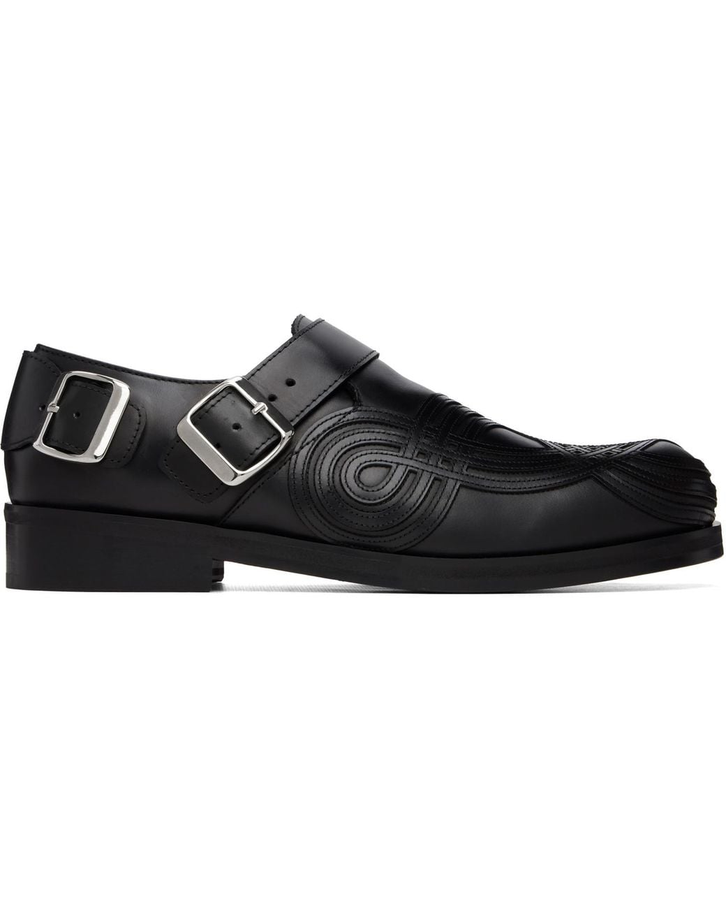 STEFAN COOKE Black Braided Biker Derbys for men