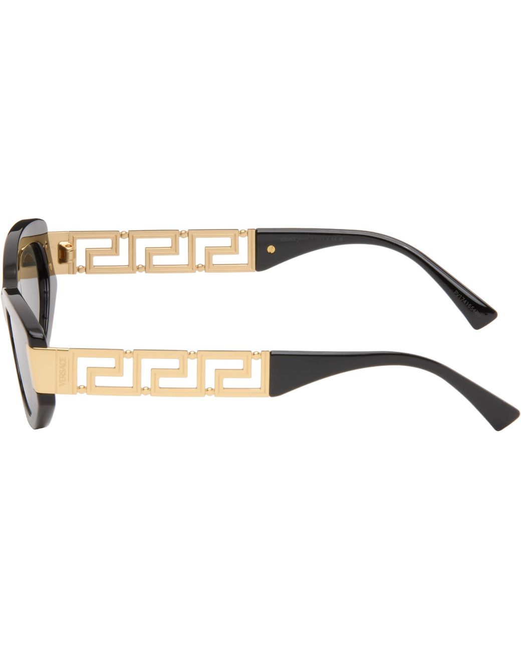 Versace Black Greca Cat-Eye Sunglasses