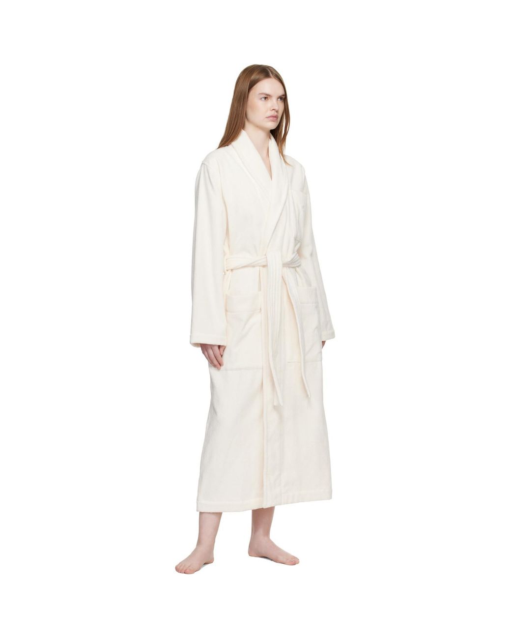 Tekla White Off Terry Classic Bathrobe