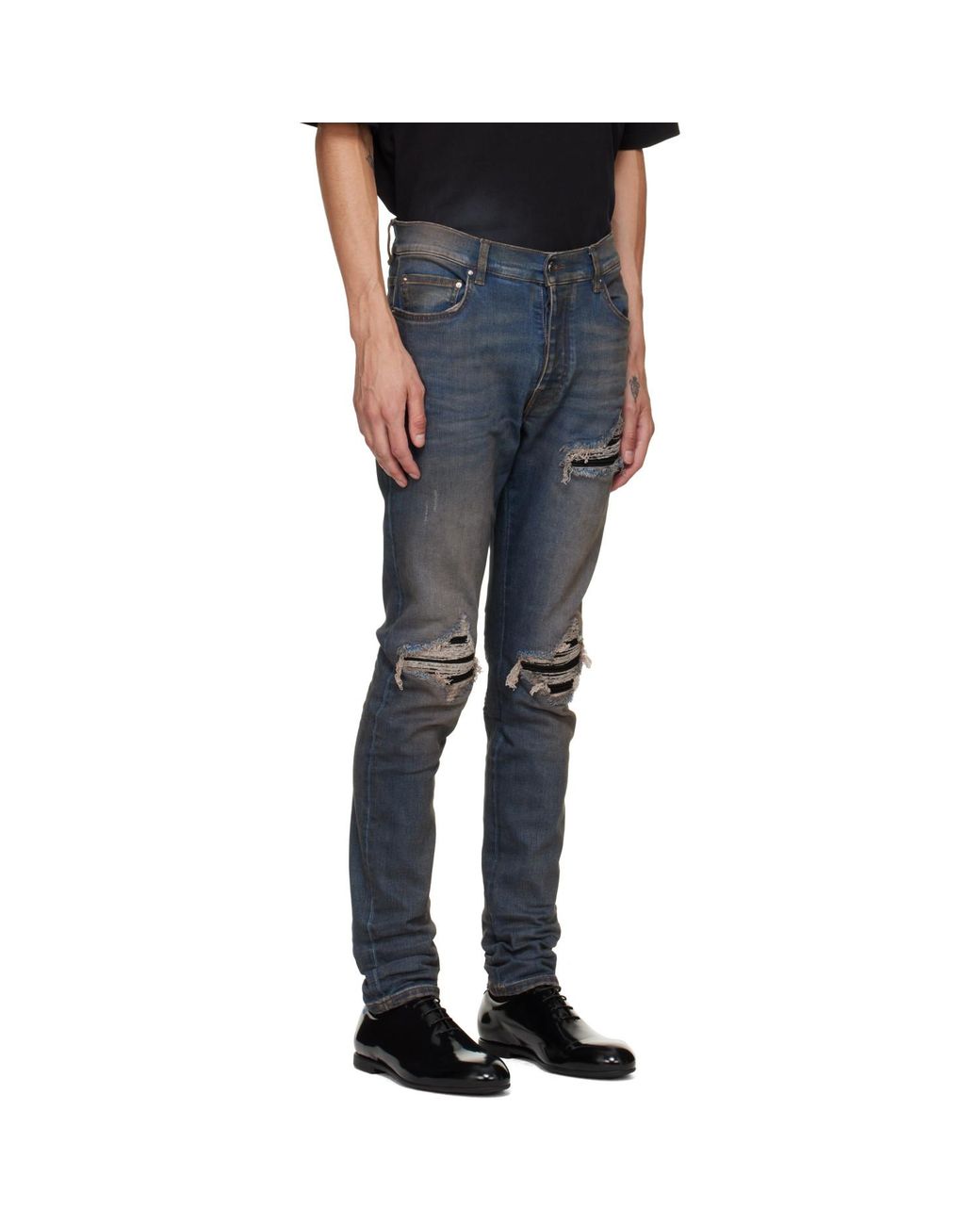 Amiri Blue Mx1 Ultrasuede Jeans for men