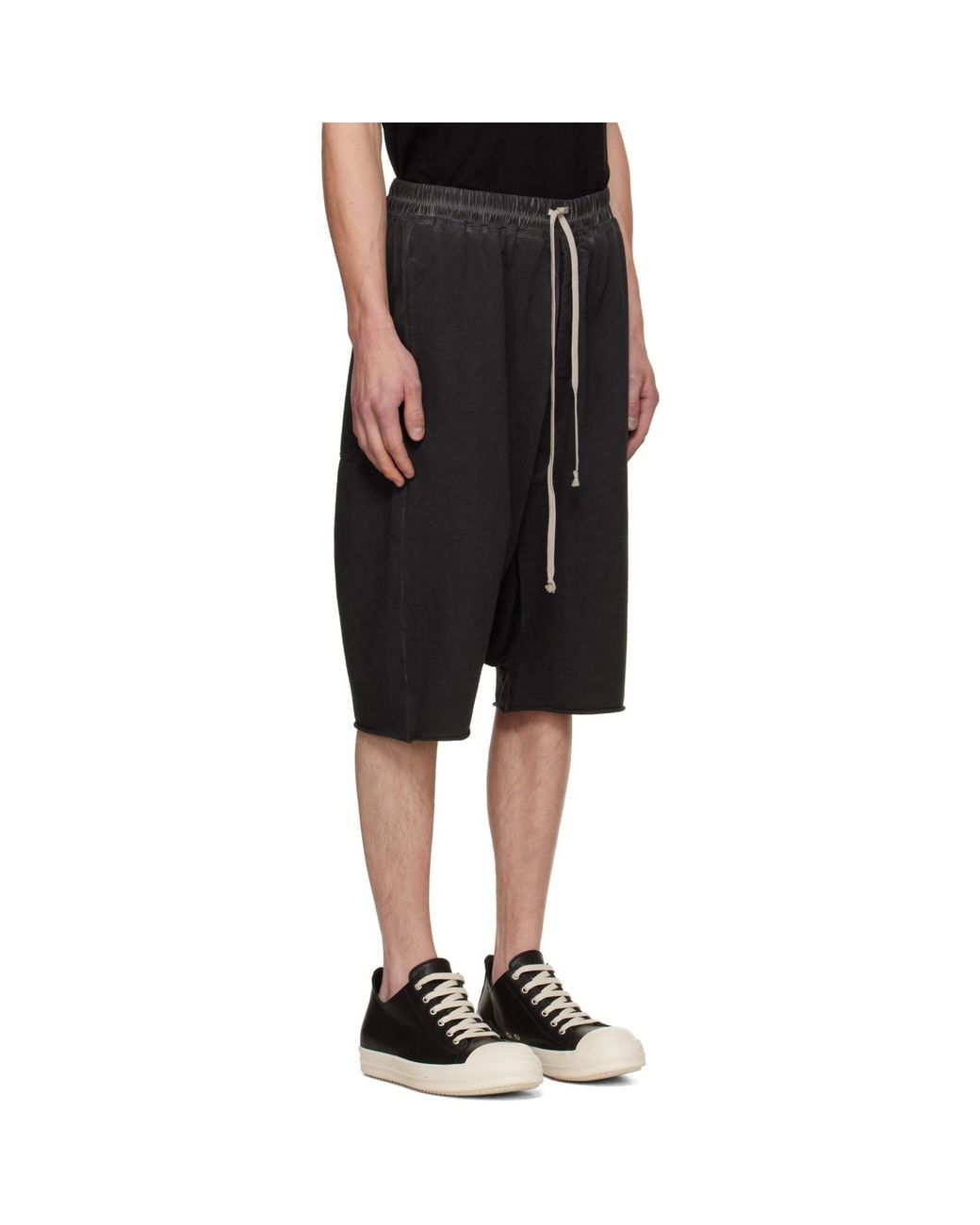 Rick Owens Black Tower Drawstring Pods Shorts for men