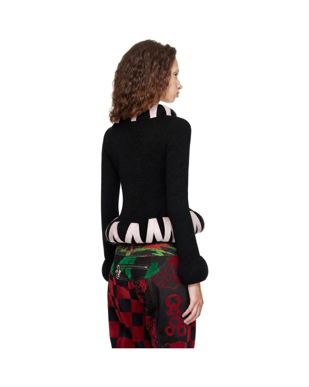 Chopova Lowena Black Cribbage Cross Cardigan