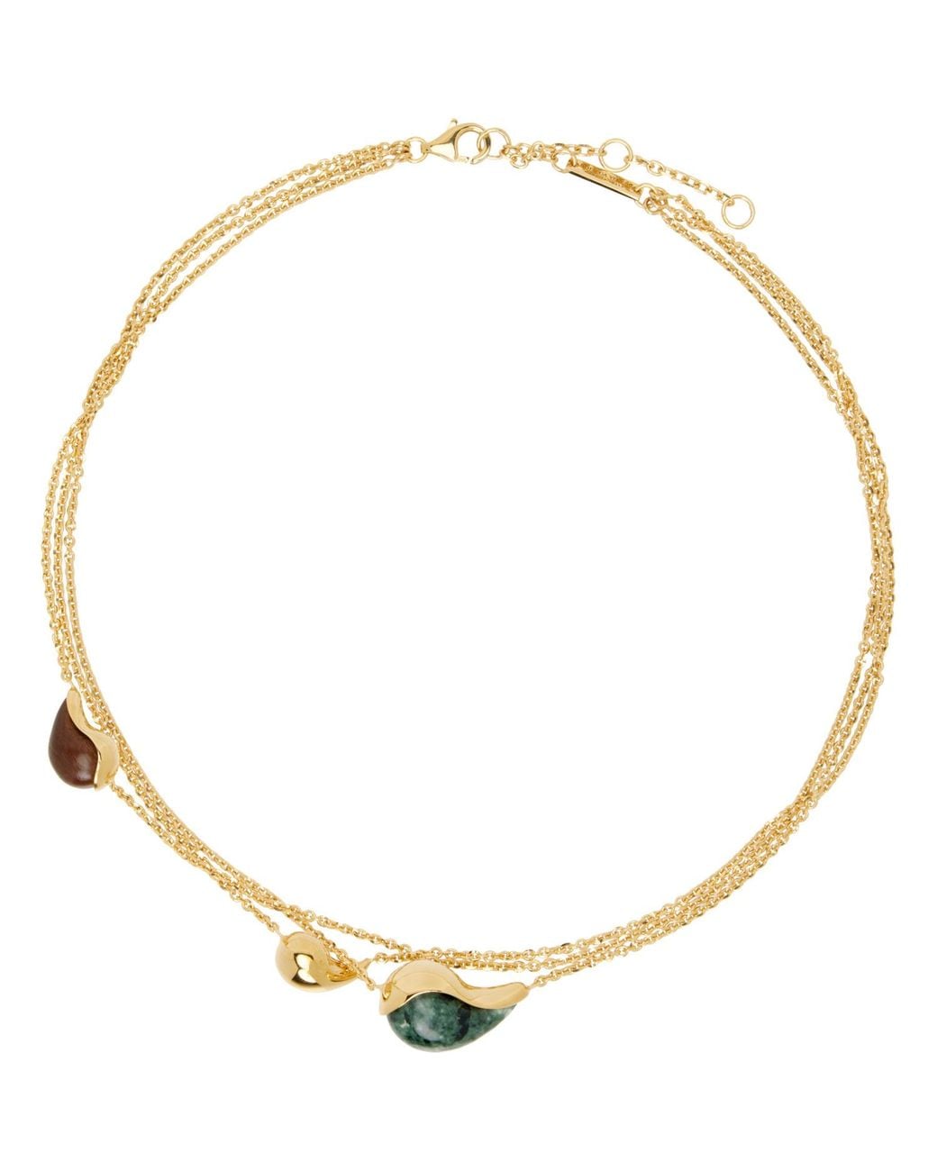 Bottega Veneta Metallic Drop Marble Necklace