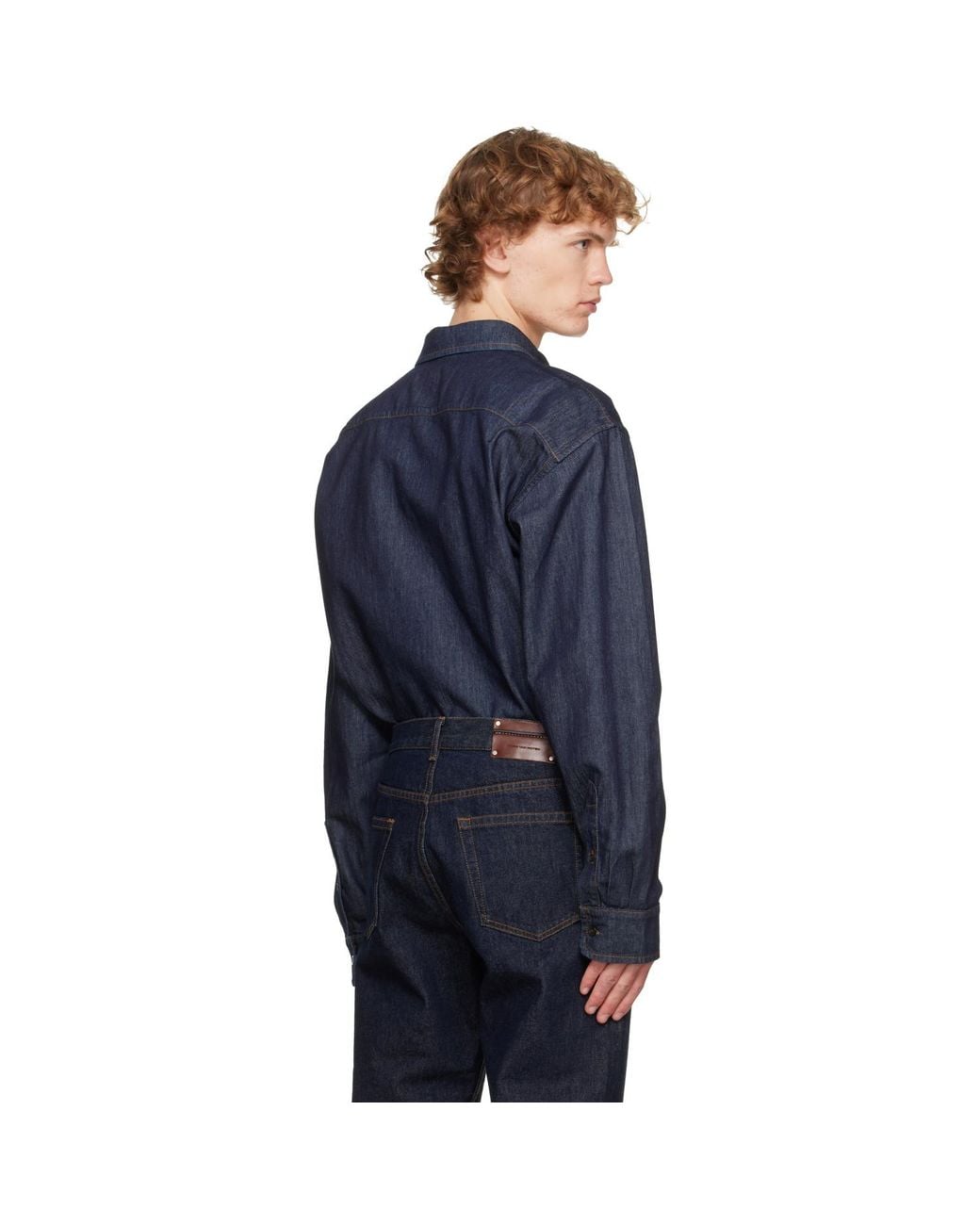 Dries Van Noten Blue Loose Denim Shirt for men