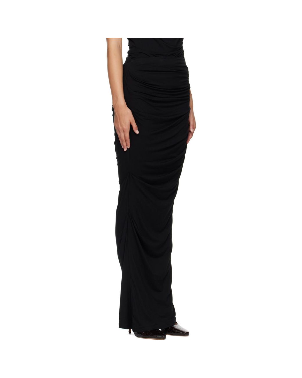 Entire studios Black Drape Maxi Skirt
