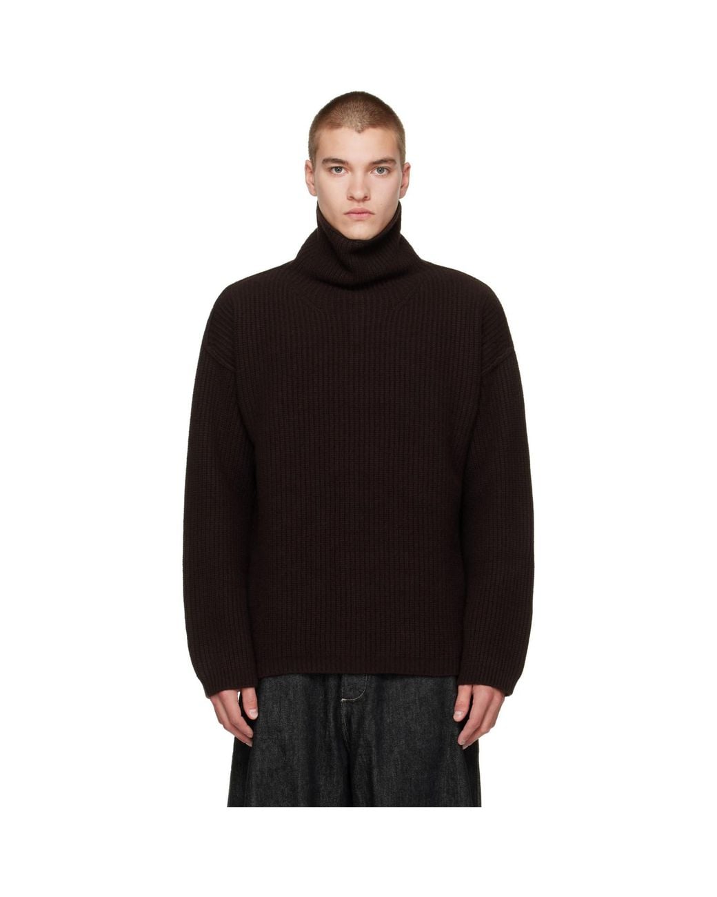 Casey Casey Black Wool Panno Turtleneck for men