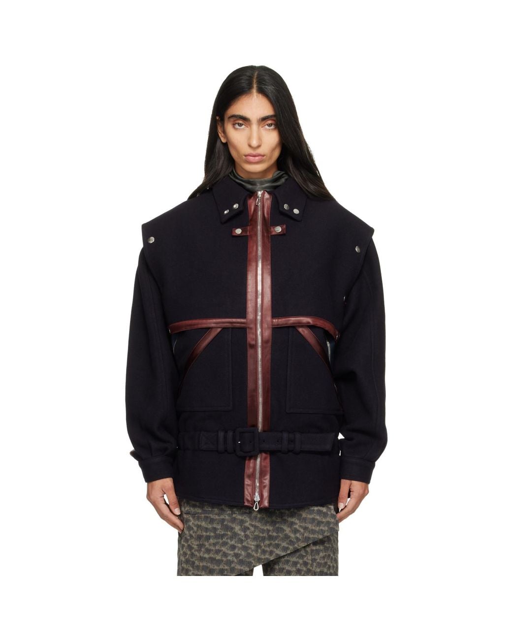 Kiko Kostadinov Black Heron Belted Jacket