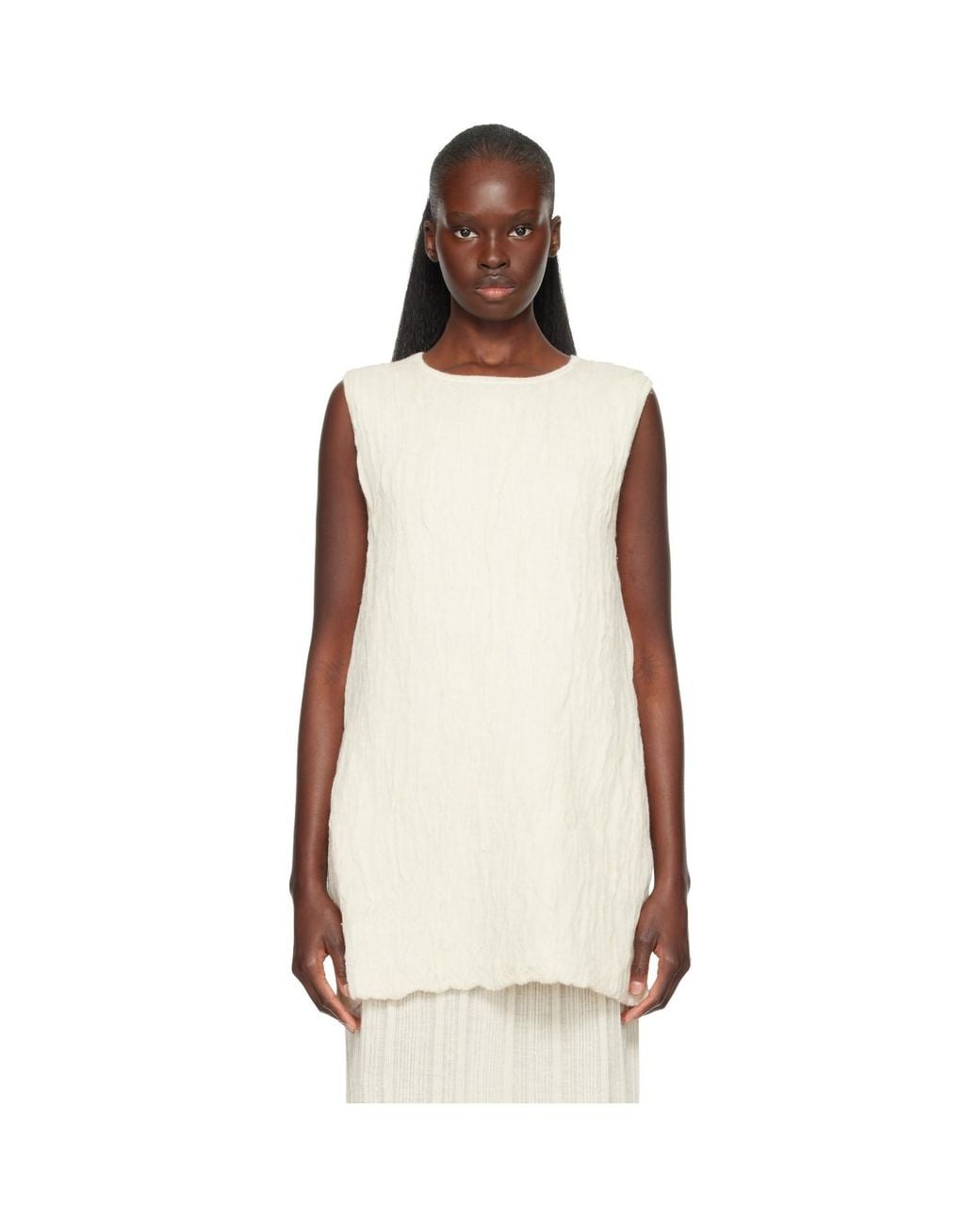 Lauren Manoogian Black Off- Gauze Apron Shell Tank Top