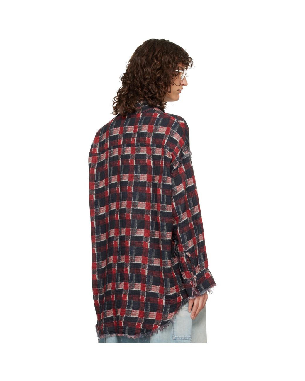 R13 Shredded Seam Drop Neck Reversible Shirt