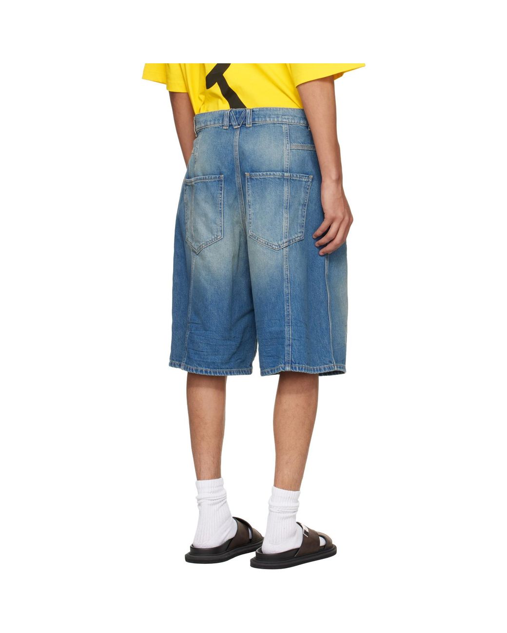 Moschino Blue Logo Denim Shorts for men