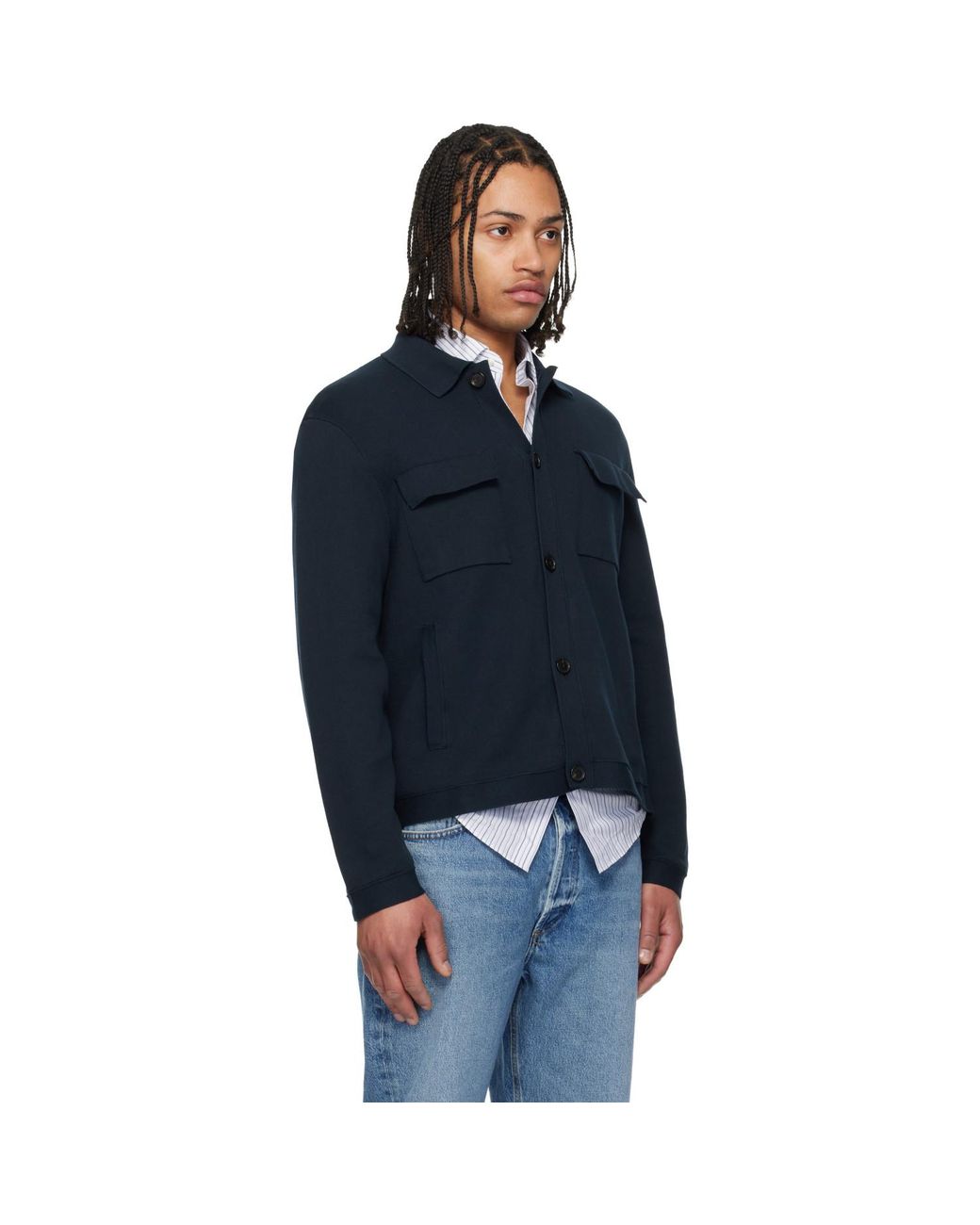 Boss Blue Regular-Fit Cotton Overshirt for men