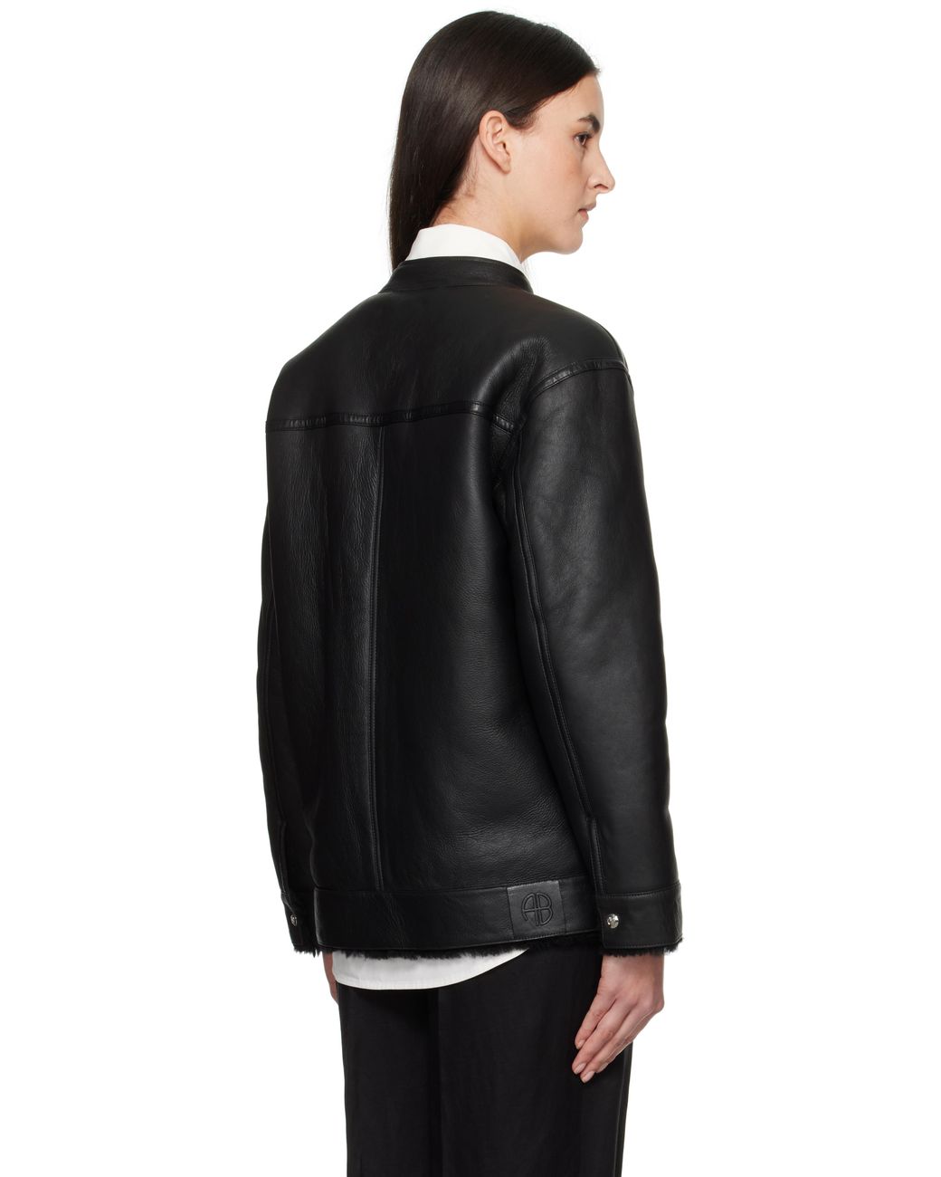 Anine Bing Henry Shearling Jacket in Black | Lyst Australia