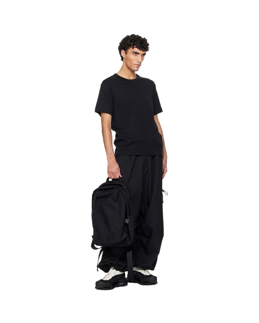 Y-3 Black Sport Uniform Wide Cargo Pants for men