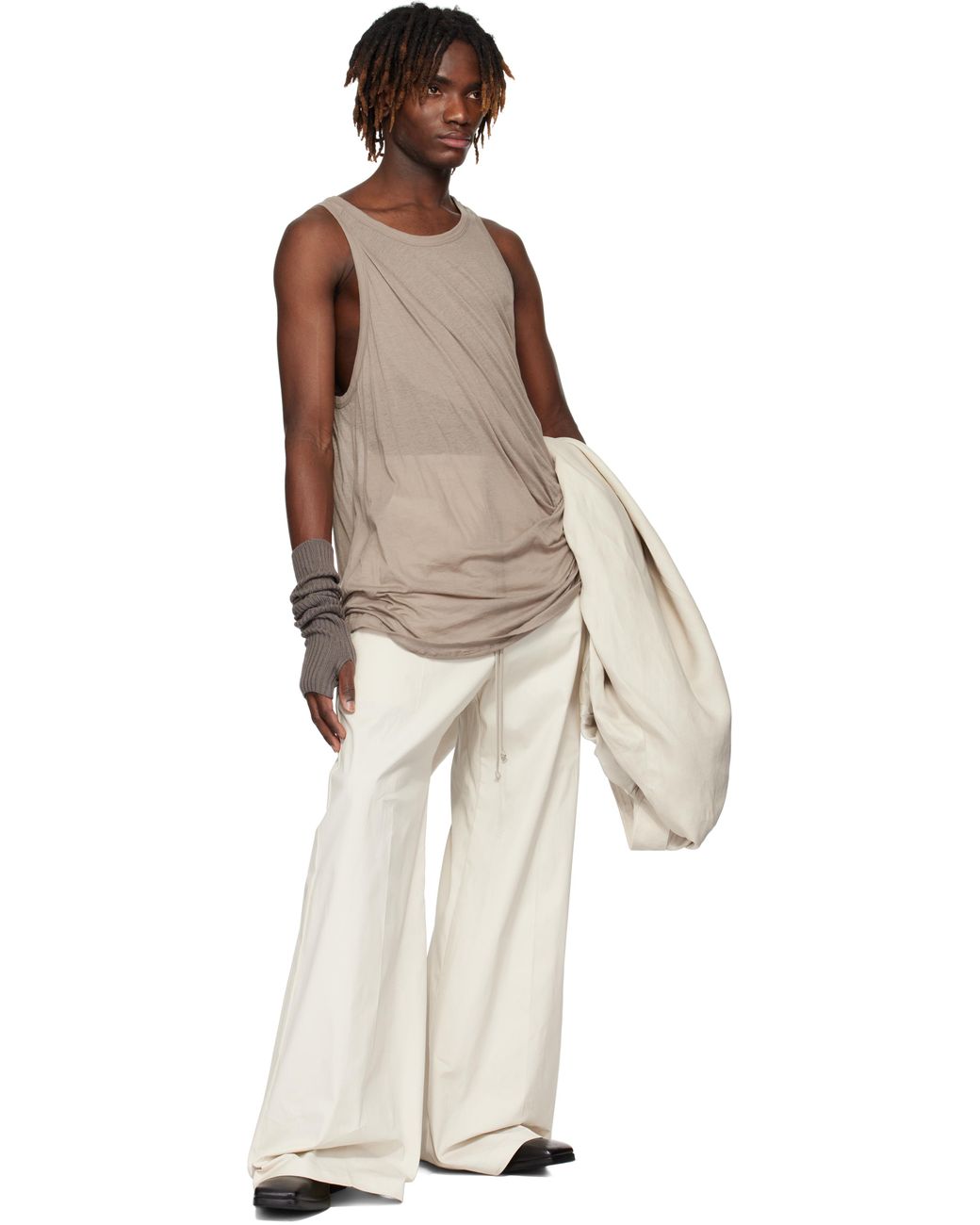 【RICK OWENS】ブラウン Hollywood Sliver チェルシーブーツ RICK OWENS】ブラウン Hollywood Sliver チェルシーブーツ (RICK