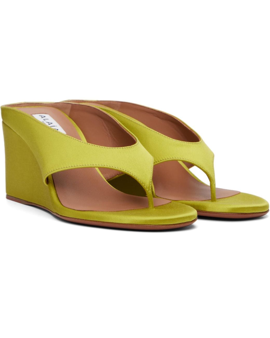 Alaïa Black Cube Thong Mule Sandals
