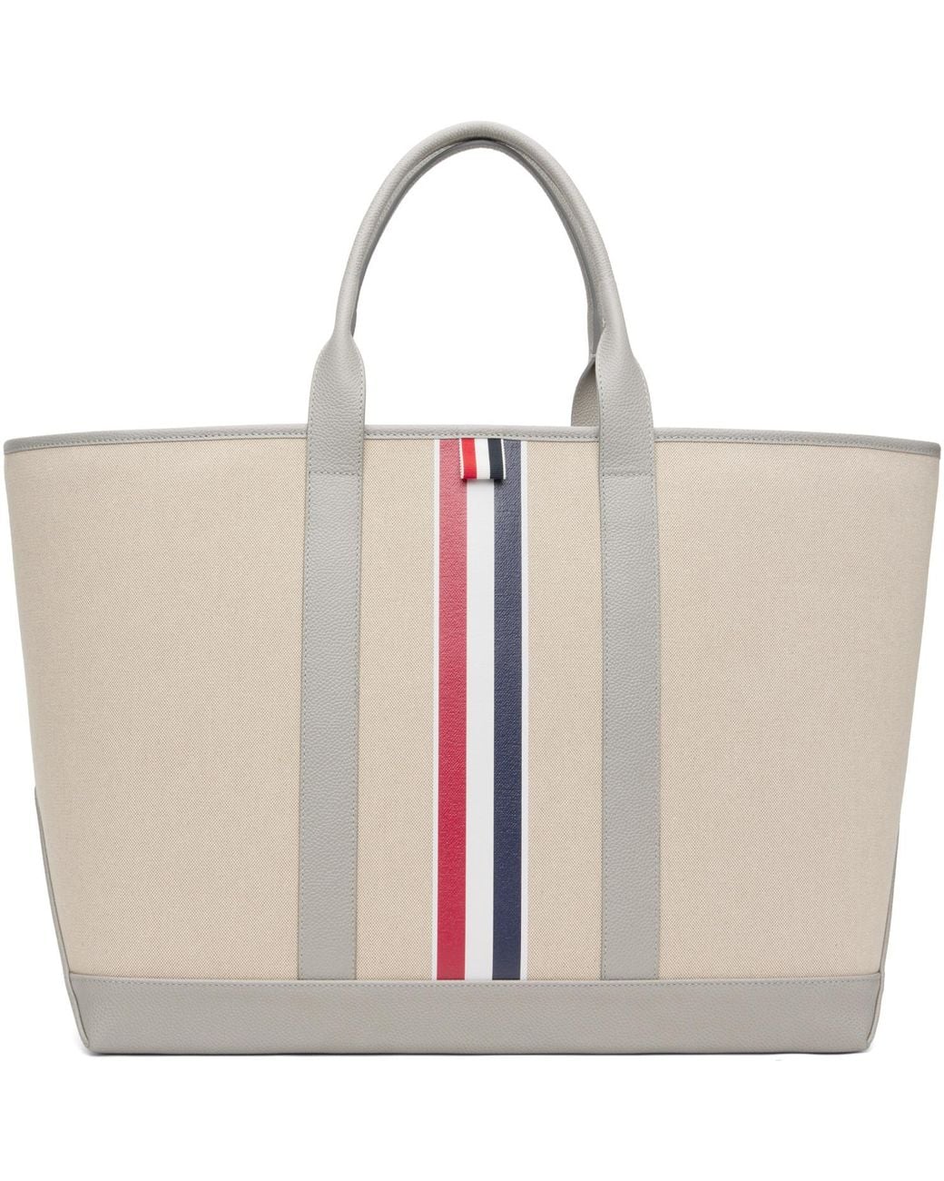Thom Browne Natural Rwb Stripe Medium Tool Tote