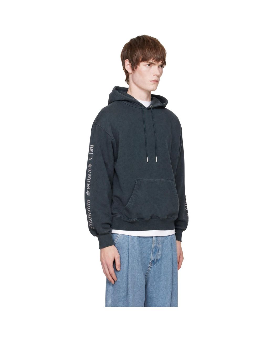 Stockholm Surfboard Club Blue Printed Hoodie for men