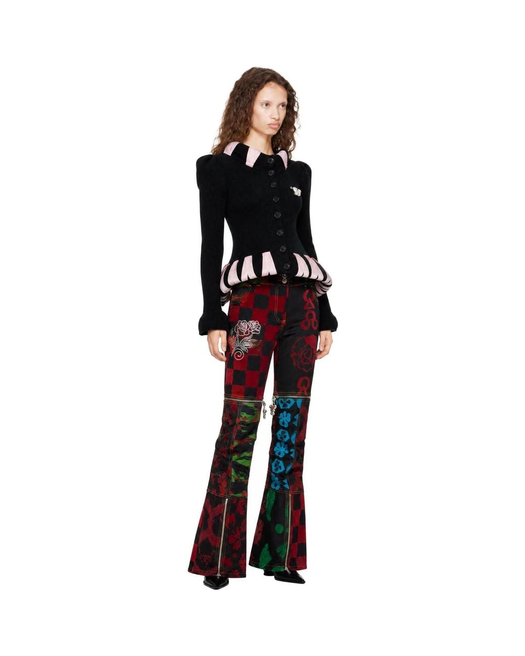 Chopova Lowena Black Cribbage Cross Cardigan