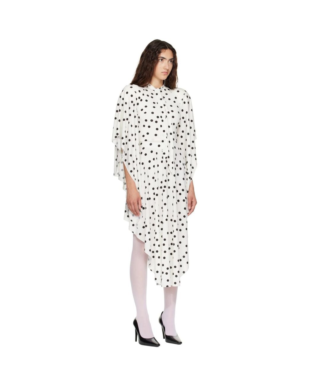 Vetements White Round Shoulder Midi Dress