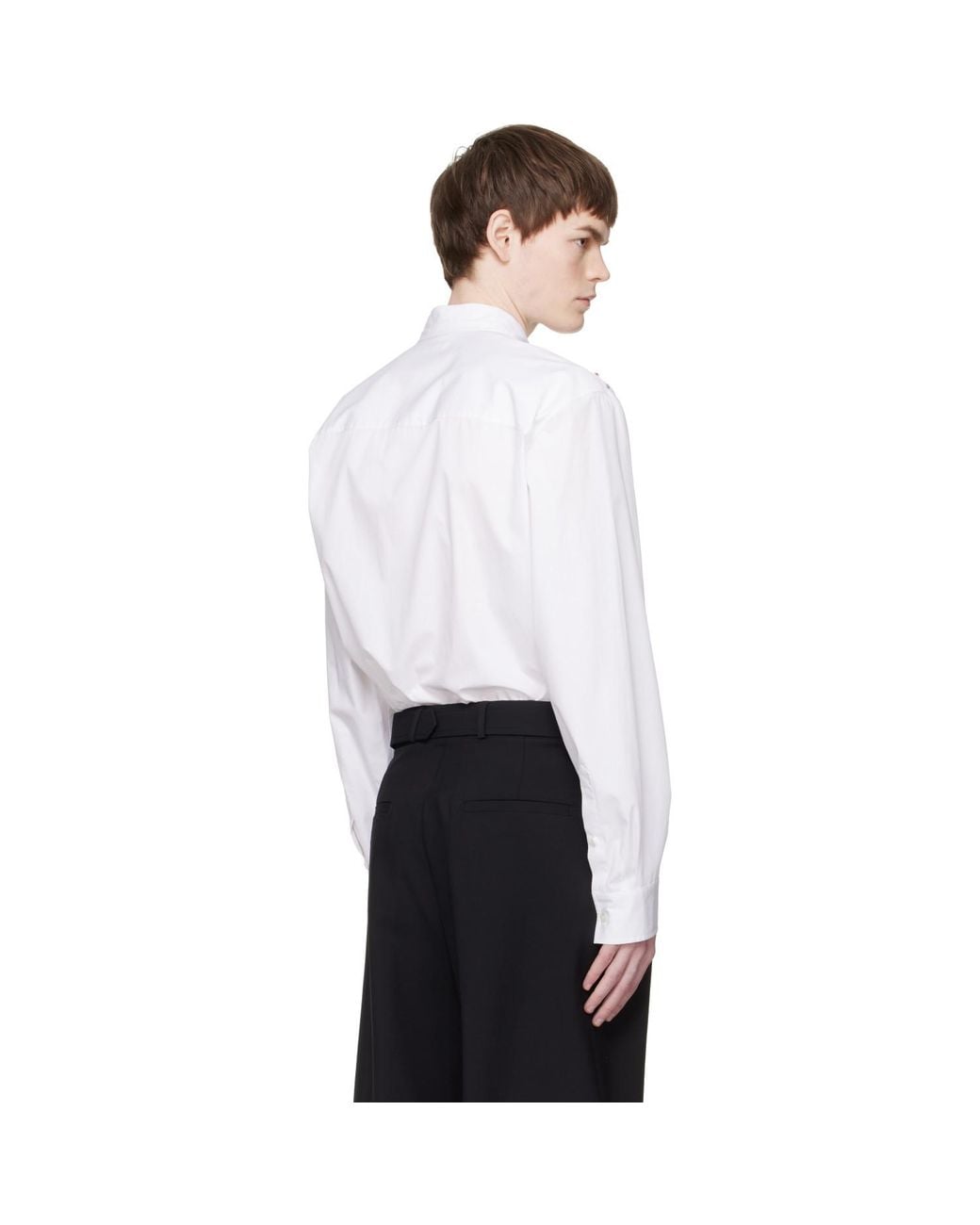 Dries Van Noten White Sequinned Shirt for men