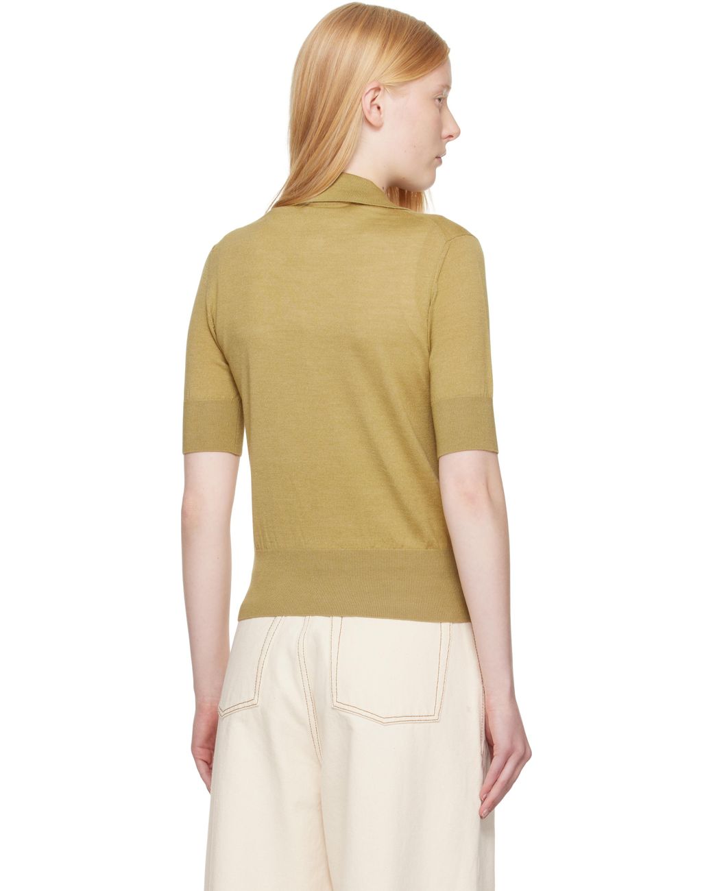 AMI Multicolor Khaki Wool Tonal Ami De Coeur Polo