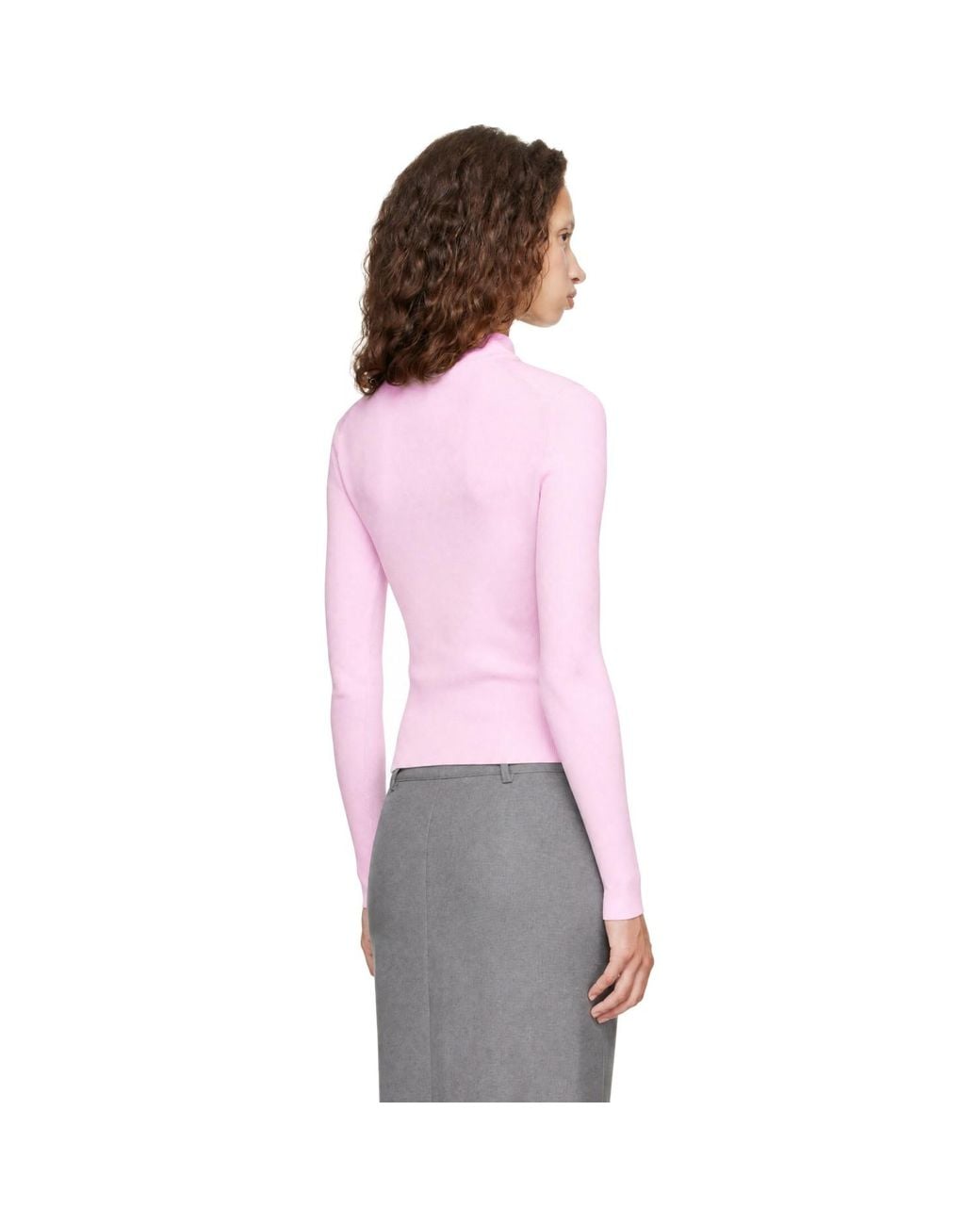 Jil Sander Purple Mock Neck Sweater