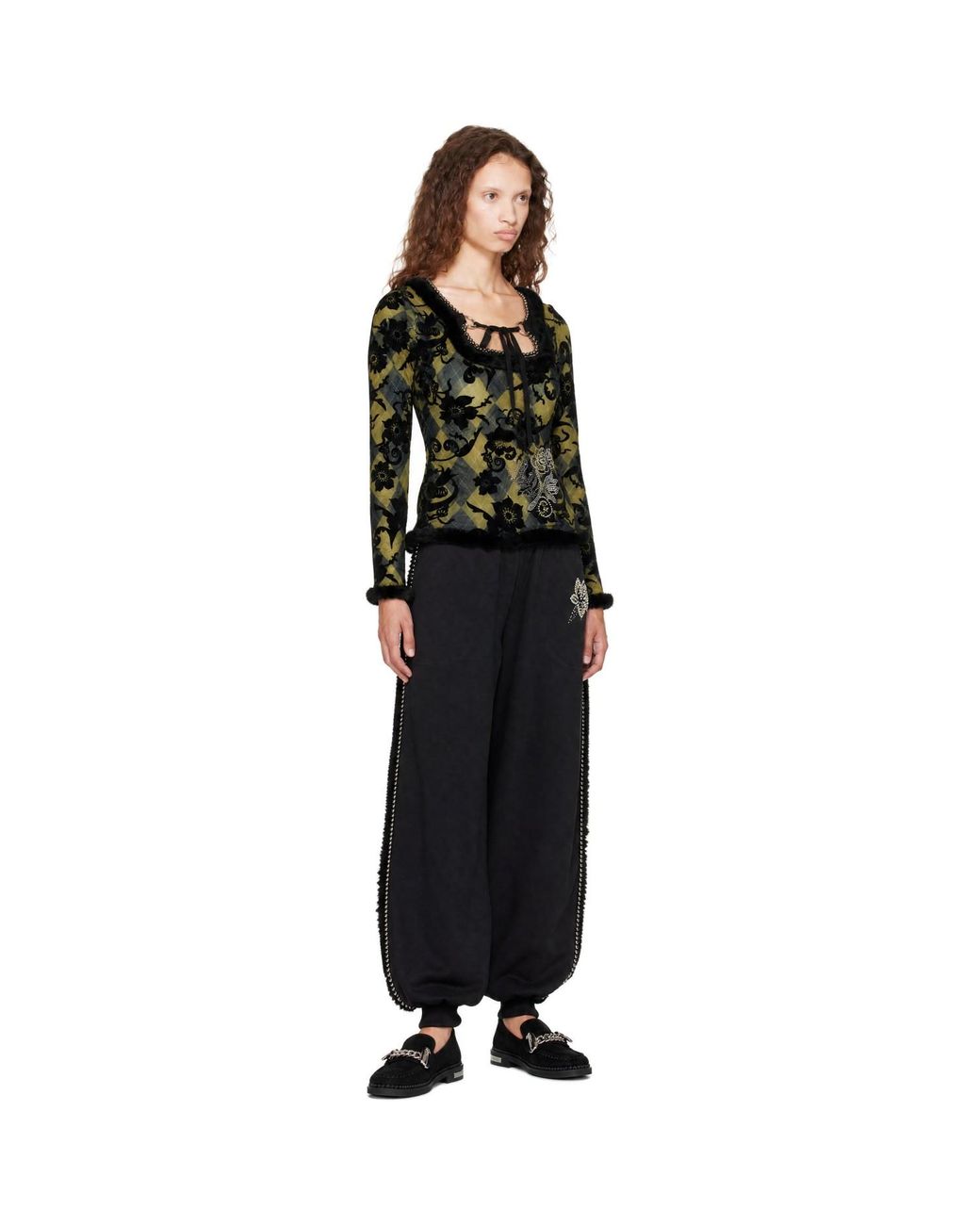 Chopova Lowena Black Dew Sweeper Mesh Blouse