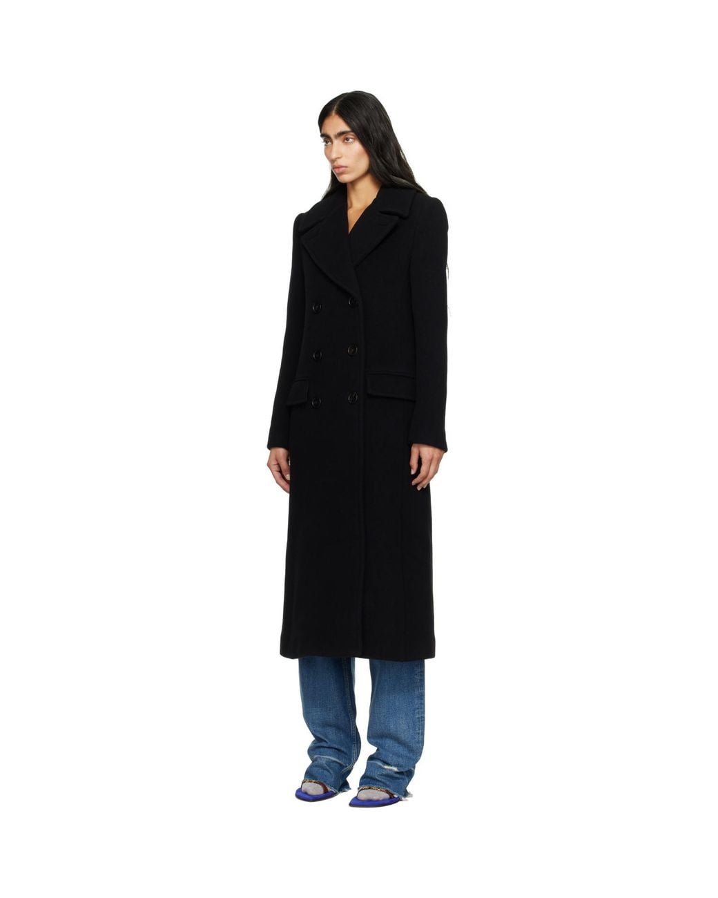 Chloé Black Long Double-Breasted Coat