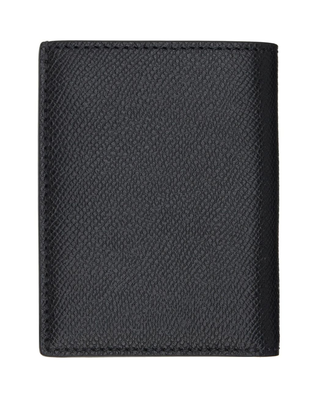 Tom Ford Black Small Grain Leather Folding Card Holder for men
