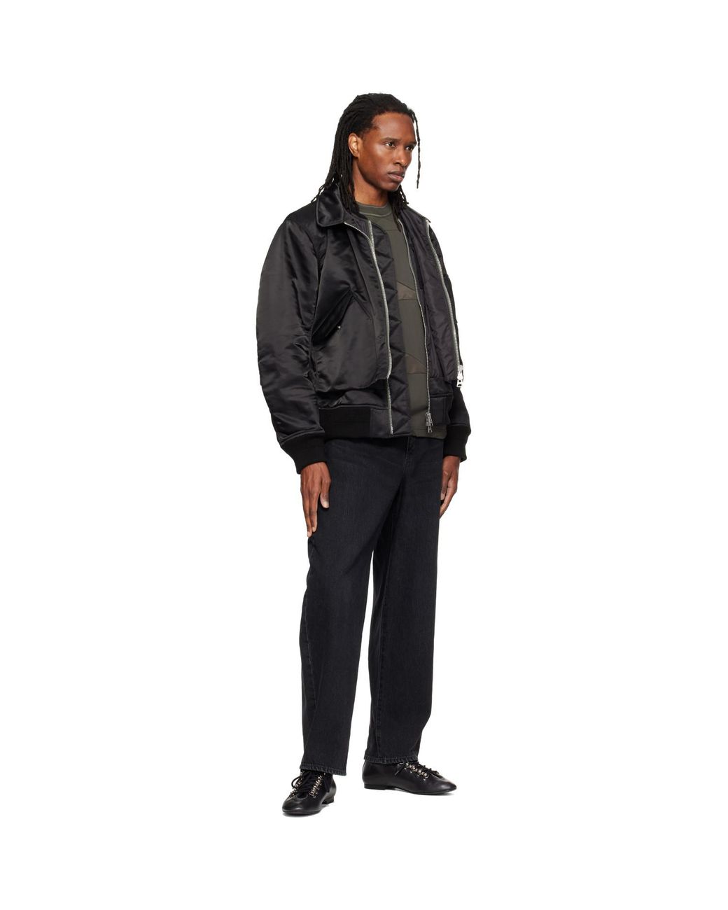Sacai Black Belted Jeans for men