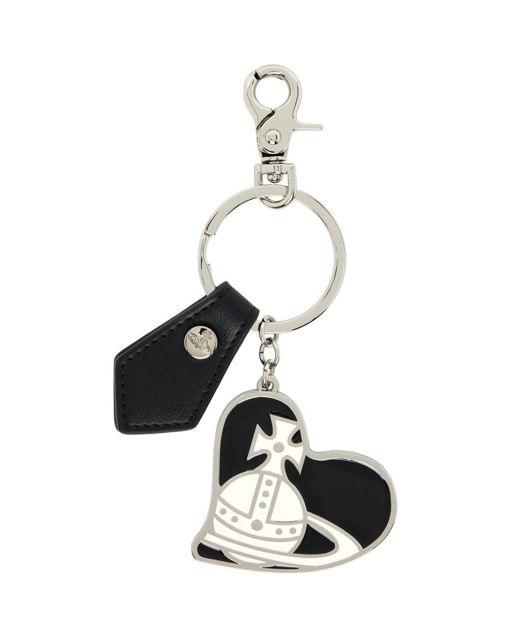 Vivienne Westwood Black Orb Heart Keychain for men